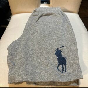 Kids big Pony Ralph Lauren Polo drawstring shorts, gray size small 8.